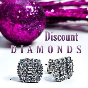 New - Stunning Clear /White Moissanite Dangle Hook Earrings on 925  Silver
